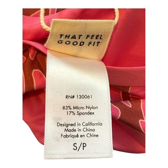 NEW L Space Women’s Small Tiki Tiki‎ Pink Fused Ace Bikini Top NWT - Picture 6 of 6